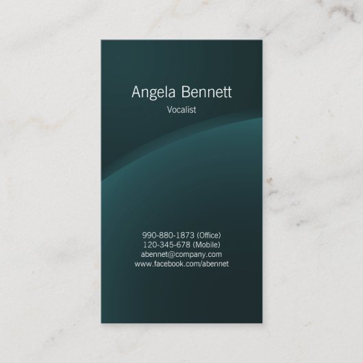 Vocalist Business Card Dunkler Horizont Visitenkarte (Vorderseite)