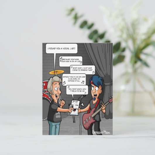 Vocalist Music Spaß Funny Pub Postcard Postkarte (Stehend Vorderseite)