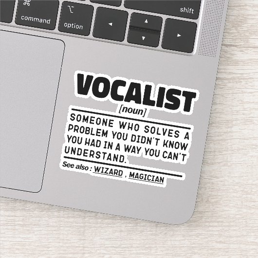 Vocalist Noun Definition Voice Performer Funny Aufkleber (Detail)