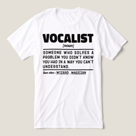 Vocalist Noun Definition Voice Performer Funny Tri-Blend Shirt (Design Vorderseite)