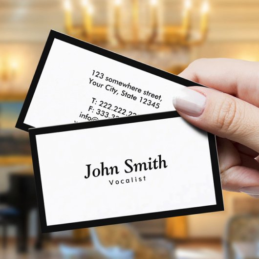 Vocalist Schlicht Black Border Visitenkarte