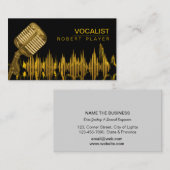 Vocalist Singer DJ Music Teacher Microphone Gold B Visitenkarte (Vorne/Hinten)
