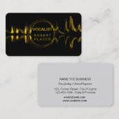 Vocalist Singer DJ Music Teacher Mikrofon Gold Visitenkarte (Vorne/Hinten)