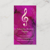 Vocalist Singer Musical Clef Logo Rose Gold Music Visitenkarte (Vorderseite)