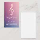 Vocalist Singer Musical Clef Logo Rose Gold Music Visitenkarte (Vorne/Hinten)