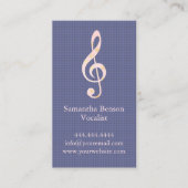 Vocalist Singer Musical Clef Logo Rose Gold Music Visitenkarte (Vorderseite)