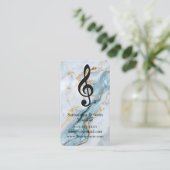 Vocalist Singer Musical Clef Logo Schwarz-weiß Visitenkarte (Stehend Vorderseite)