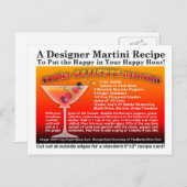Vodka Caliente Martini Rezept Postkarte (Vorne/Hinten)