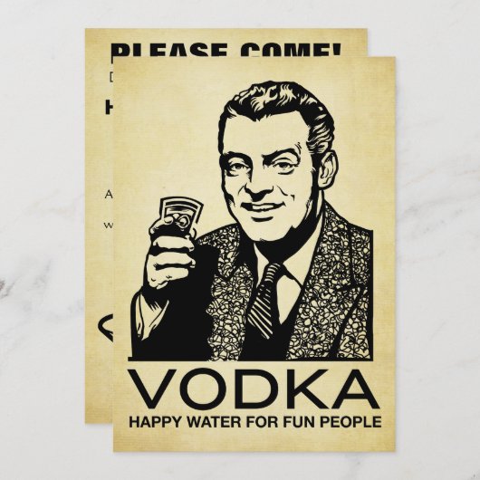 Vodka-Einladung Einladung (Vorne/Hinten)