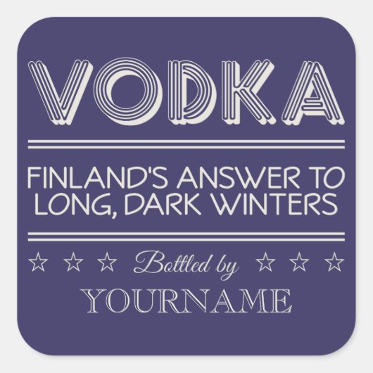 VODKA Farbaufkleber Quadratischer Aufkleber (Vorderseite)