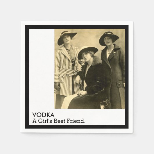 Vodka Girls Best Friends Vintag Women Funny Quote Serviette (Vorderseite)