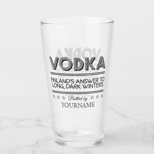 VODKA individuelle Name Glas (Rückseite)