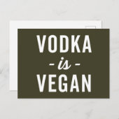 Vodka ist ein Veganes Zitat Postkarte (Vorne/Hinten)