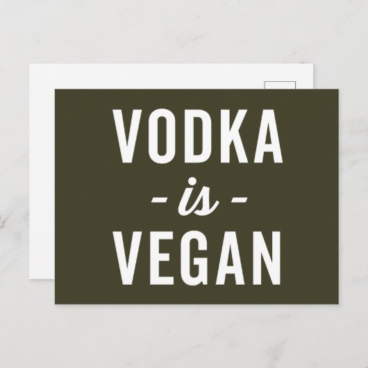 Vodka ist ein Veganes Zitat Postkarte (Vorne/Hinten)