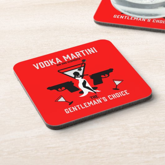 Vodka Martini Trinkgeschenk Getränkeuntersetzer (Linke Seite)