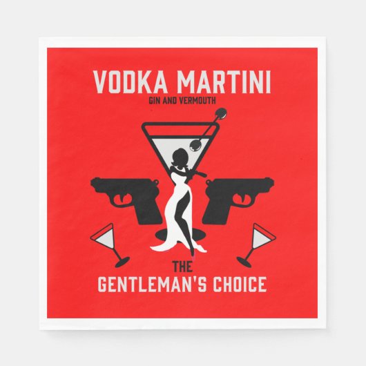 Vodka Martini Trinkgeschenk Serviette (Vorderseite)