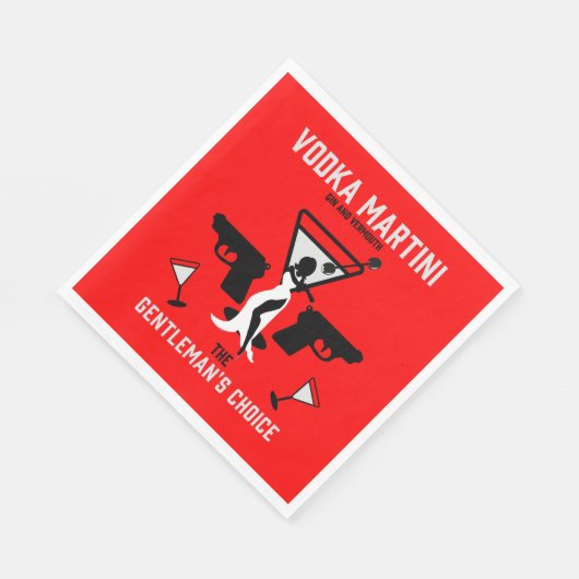 Vodka Martini Trinkgeschenk Serviette (Ecke)