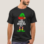 Vodka trinken Elf Matching Familie Weihnachten T-Shirt (Vorderseite)