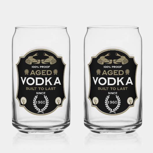 Vodka über dem Hügel zum Geburtstag Dosenglas (Vorderseite)