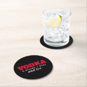 Vodka und Eis Runder Pappuntersetzer (Vor Ort)