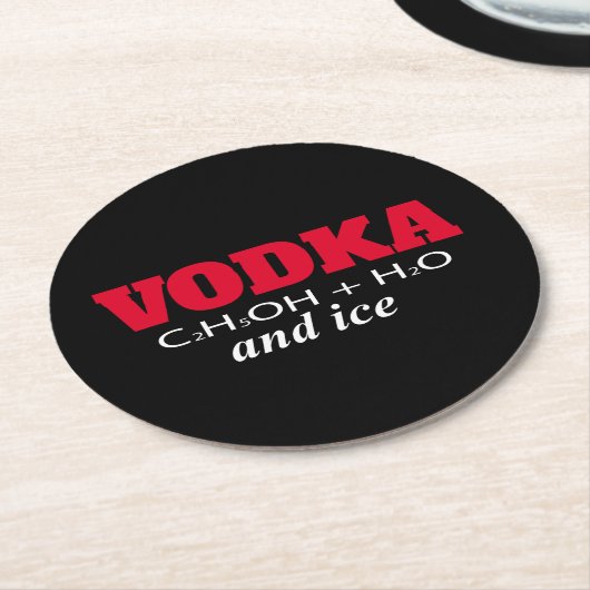 Vodka und Eis Runder Pappuntersetzer (Angewinkelt)