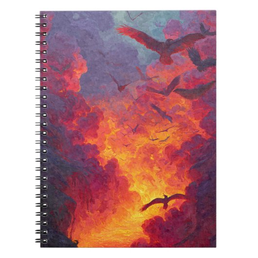 Vods Fiery Sunset Sky Art Notizblock (Vorderseite)