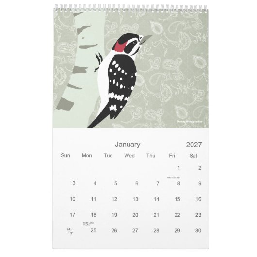 Vögel 2009 kalender (Jan 2027)