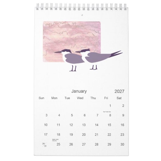 Vögel 2010 kalender (Jan 2027)