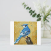 Vogel#39 Blaujay Postkarte (Stehend Vorderseite)