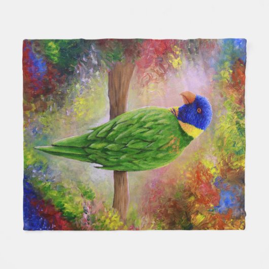 Vogel 76 Multicolorvogel Fleecedecke (Vorderseite (Horizontal))