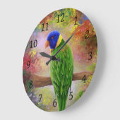 Vogel 76 Multicolorvogel Große Wanduhr (Winkel)
