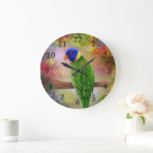 Vogel 76 Multicolorvogel Große Wanduhr (Zuhause)