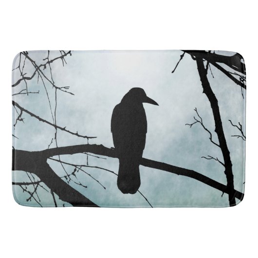 Vogel 77 Crow Raven Badematte (Vorderseite)