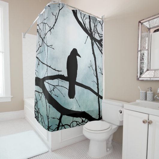 Vogel 77 Crow Raven Duschvorhang (Beispiel)