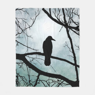 Vogel 77 Crow Raven Fleecedecke