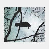 Vogel 77 Crow Raven Fleecedecke (Vorderseite (Horizontal))