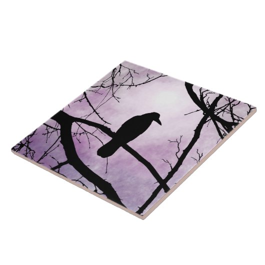 Vogel 78 Crow Raven Fliese (Seite)