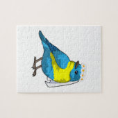 Vogel als Braut mit Blumenkranz Puzzle (Horizontal)