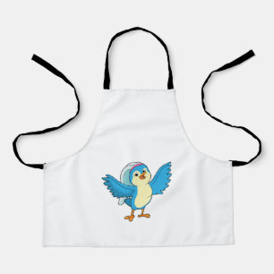 Vogel als Braut mit Schleier Schürze