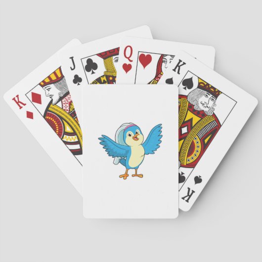 Vogel als Braut mit Schleier Spielkarten (Rückseite)
