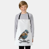 Vogel als Handwerker mit Wrench Schürze (Getragen)