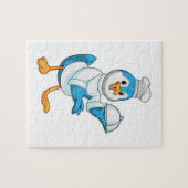 Vogel als Koch mit Platter Puzzle (Horizontal)