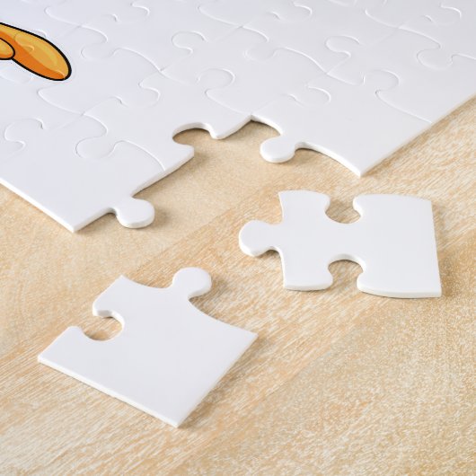 Vogel als Koch mit Platter Puzzle (Seite)