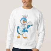 Vogel als Koch mit Platter Sweatshirt (Vorderseite)