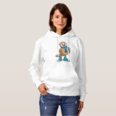 Vogel als Skifahrer mit Ski & Scarf Hoodie (Vorne ganz)