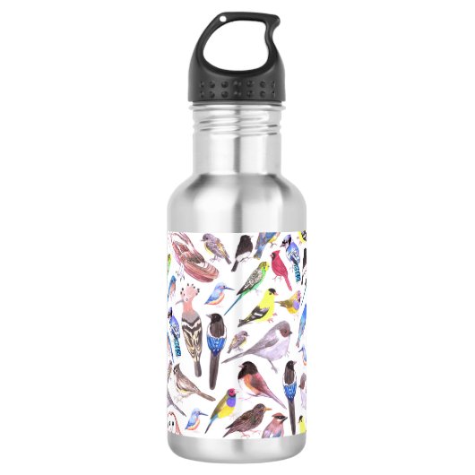 Vögel Amerikas - Heimtiere und Wildvögel Edelstahlflasche (Vorderseite)
