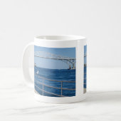 Vogel an der blaues Wasser-Brücke Kaffeetasse (Vorderseite Links)