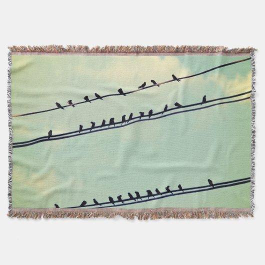 Vögel an Drähten, Vintager blauer Himmel. Decke (Vorderseite)