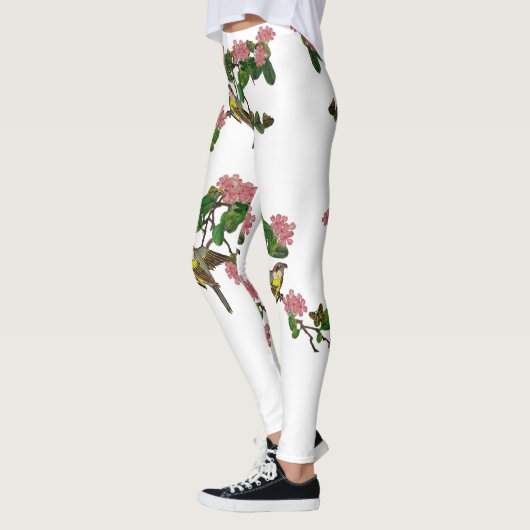 Vogel an einer Zweigstelle Leggings (Links)