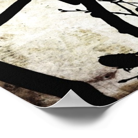 Vogel an einer Zweigstelle Poster (Ecke)